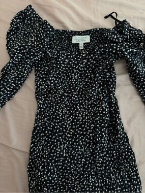 & Other Stories Black Maxi Dress with White Dot Print